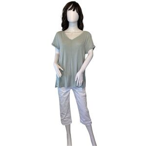 J. Jill Pima Short Sleeve V Neck Tee Shirt